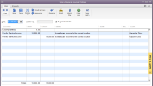 GeneralJournal to reallocate income by class